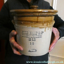 Load image into Gallery viewer, Antique Buchan Pottery Large Stoneware 12 lb. Storage Crock. MUSSELBURGH
