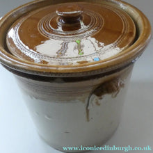 Load image into Gallery viewer, Antique Buchan Pottery Large Stoneware 12 lb. Storage Crock. MUSSELBURGH
