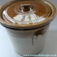 Load image into Gallery viewer, Antique Buchan Pottery Large Stoneware 12 lb. Storage Crock. MUSSELBURGH
