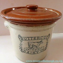 Load image into Gallery viewer, Antique Buchan Pottery Large Stoneware 7lb Storage Crock . BUTTERCUP DAIRY Company

