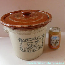 Load image into Gallery viewer, Antique Buchan Pottery Large Stoneware 7lb Storage Crock . BUTTERCUP DAIRY Company
