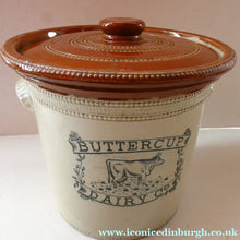 Load image into Gallery viewer, Antique Buchan Pottery Large Stoneware 7lb Storage Crock . BUTTERCUP DAIRY Company

