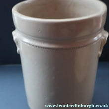 Load image into Gallery viewer, SCOTTISH POTTERY. Antique LARGE FLOUR Scottish Pottery Stoneware Lidded Storage Canister. 11 INCHES
