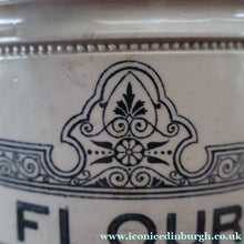 Load image into Gallery viewer, SCOTTISH POTTERY. Antique LARGE FLOUR Scottish Pottery Stoneware Lidded Storage Canister. 11 INCHES
