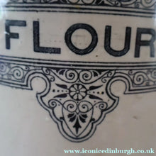 Load image into Gallery viewer, SCOTTISH POTTERY. Antique LARGE FLOUR Scottish Pottery Stoneware Lidded Storage Canister. 11 INCHES
