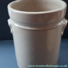 Load image into Gallery viewer, SCOTTISH POTTERY. Antique LARGE FLOUR Scottish Pottery Stoneware Lidded Storage Canister. 11 INCHES

