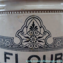 Load image into Gallery viewer, SCOTTISH POTTERY. Antique LARGE FLOUR Scottish Pottery Stoneware Lidded Storage Canister. 11 INCHES
