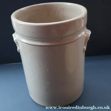 Load image into Gallery viewer, SCOTTISH POTTERY. Antique LARGE FLOUR Scottish Pottery Stoneware Lidded Storage Canister. 11 INCHES
