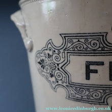 Load image into Gallery viewer, SCOTTISH POTTERY. Antique LARGE FLOUR Scottish Pottery Stoneware Lidded Storage Canister. 11 INCHES
