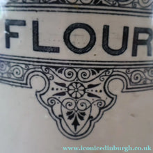 Load image into Gallery viewer, SCOTTISH POTTERY. Antique LARGE FLOUR Scottish Pottery Stoneware Lidded Storage Canister. 11 INCHES
