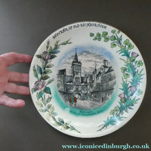 Load image into Gallery viewer, Antique Victorian Scottish Plate. Edinburgh Old Town. 1886 Edinburgh International Exhibition Souvenir
