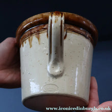 Load image into Gallery viewer, SCOTTISH POTTERY. Antique PORT DUNDAS (Glasgow) 3 lbs Stoneware Crock with Handle. MAYPOLE DAIRY

