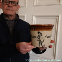 Load image into Gallery viewer, SCOTTISH POTTERY. Antique PORT DUNDAS (Glasgow) Stoneware Crock with Handle. DANISH DAIRY
