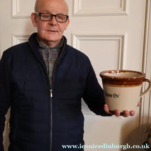 Load image into Gallery viewer, SCOTTISH POTTERY. Antique PORT DUNDAS (Glasgow) Stoneware Crock with Handle. DANISH DAIRY
