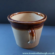 Load image into Gallery viewer, SCOTTISH POTTERY. Antique PORT DUNDAS (Glasgow) Stoneware Crock with Handle. DANISH DAIRY
