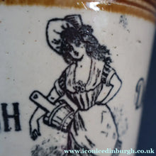Load image into Gallery viewer, SCOTTISH POTTERY. Antique PORT DUNDAS (Glasgow) Stoneware Crock with Handle. DANISH DAIRY

