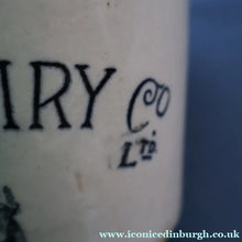 Load image into Gallery viewer, SCOTTISH POTTERY. Antique PORT DUNDAS (Glasgow) 4 lbs Stoneware Crock with Handle. MAYPOLE DAIRY 

