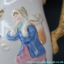 Load image into Gallery viewer, SCOTTISH POTTERY. Antique VICTORIAN 1860s Jug by Bells Pottery, Glasgow.  "The Fishwives" Pattern
