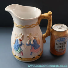 Load image into Gallery viewer, SCOTTISH POTTERY. Antique VICTORIAN 1860s Jug by Bells Pottery, Glasgow.  "The Fishwives" Pattern
