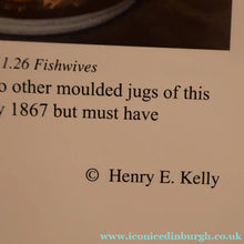 Load image into Gallery viewer, SCOTTISH POTTERY. Antique VICTORIAN 1860s Jug by Bells Pottery, Glasgow.  "The Fishwives" Pattern
