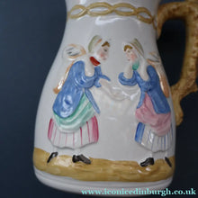 Load image into Gallery viewer, SCOTTISH POTTERY. Antique VICTORIAN 1860s Jug by Bells Pottery, Glasgow.  "The Fishwives" Pattern
