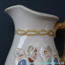 Load image into Gallery viewer, SCOTTISH POTTERY. Antique VICTORIAN 1860s Jug by Bells Pottery, Glasgow.  "The Fishwives" Pattern
