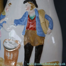 Load image into Gallery viewer, SCOTTISH POTTERY. Antique VICTORIAN 1860s Jug by Bells Pottery, Glasgow.  "The Fishwives" Pattern
