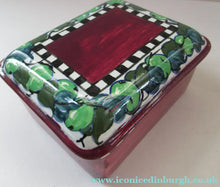 Load image into Gallery viewer, Bough Pottery CANDY BOX. Hand Painted Fruits and Abstract Patterns by Richard Amour; 1920s

