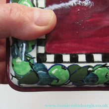 Load image into Gallery viewer, Bough Pottery CANDY BOX. Hand Painted Fruits and Abstract Patterns by Richard Amour; 1920s
