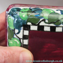 Load image into Gallery viewer, Bough Pottery CANDY BOX. Hand Painted Fruits and Abstract Patterns by Richard Amour; 1920s
