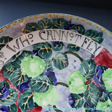 Load image into Gallery viewer, SCOTTISH POTTERY Bowl. 1916 Large Size DOLLY WATSON (Bough Interest) Pottery Fruit Bowl with Motto Decoraton on Rim
