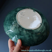 Load image into Gallery viewer, SCOTTISH POTTERY Bowl. 1916 Large Size DOLLY WATSON (Bough Interest) Pottery Fruit Bowl with Motto Decoraton on Rim
