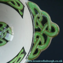 Load image into Gallery viewer, Bough Pottery Ceramic Quaich. RARE Scottish Celtic Knotwork Decoration
