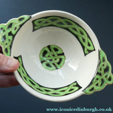 Load image into Gallery viewer, Bough Pottery Ceramic Quaich. RARE Scottish Celtic Knotwork Decoration
