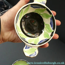 Load image into Gallery viewer,  Bough Pottery ART DECO Ceramic Quaich and Matching Underplate. Painted by Elizabeth Amour
