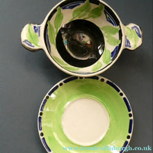 Load image into Gallery viewer,  Bough Pottery ART DECO Ceramic Quaich and Matching Underplate. Painted by Elizabeth Amour
