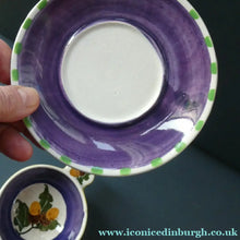 Load image into Gallery viewer, Rarer Bough Pottery Ceramic Quaich and Matching Plate. Painted by Richard Amour 1920s
