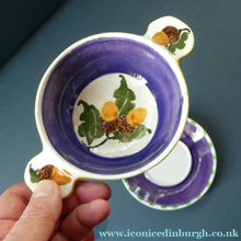 Load image into Gallery viewer, Rarer Bough Pottery Ceramic Quaich and Matching Plate. Painted by Richard Amour 1920s
