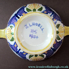 Load image into Gallery viewer, 1930s Lady Artist Hand Painted Pottery Quaich Signed J Liddell 
