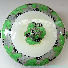 Load image into Gallery viewer, 1930s Bough Pottery Lidded Tureen Richard Amour Green Japanese Cloud Pattern
