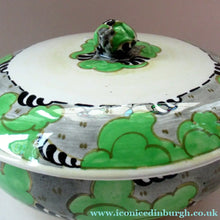 Load image into Gallery viewer, 1930s Bough Pottery Lidded Tureen Richard Amour Green Japanese Cloud Pattern
