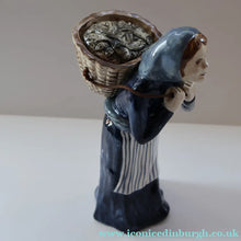 Load image into Gallery viewer, SCOTTISH POTTERY Figurine: Vintage 1970s Isle of Lewis Fish Wife with Creel; Coll Pottery - Scottish Pottery
