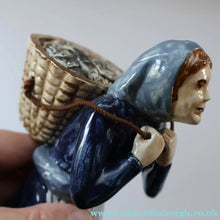 Load image into Gallery viewer, SCOTTISH POTTERY Figurine: Vintage 1970s Isle of Lewis Fish Wife with Creel; Coll Pottery - Scottish Pottery
