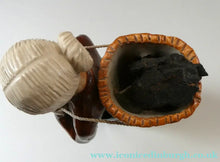 Load image into Gallery viewer, SCOTTISH STUDIO POTTERY Figurine: Vintage 1970s Isle of Lewis Peat Carrier; Coll Pottery
