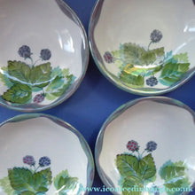 Load image into Gallery viewer, SCOTTISH Vintage WILD BERRIES Design Shallow Bowl by Highland Stoneware, Scotland. Hand-Decorated
