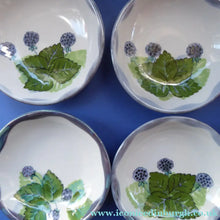 Load image into Gallery viewer, SCOTTISH Vintage WILD BERRIES Design Shallow Bowl by Highland Stoneware, Scotland. Hand-Decorated
