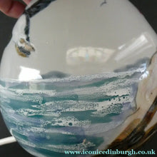 Load image into Gallery viewer, 1990s Scottish Pottery Highland Stoneware Puffin Lamp Hand Painted

