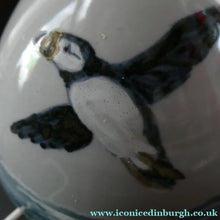 Load image into Gallery viewer, 1990s Scottish Pottery Highland Stoneware Puffin Lamp Hand Painted
