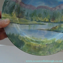 Load image into Gallery viewer, Scottish Pottery Plate. Hand Painted Highland Landscape by R. Carr
