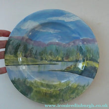 Load image into Gallery viewer, Scottish Pottery Plate. Hand Painted Highland Landscape by R. Carr
